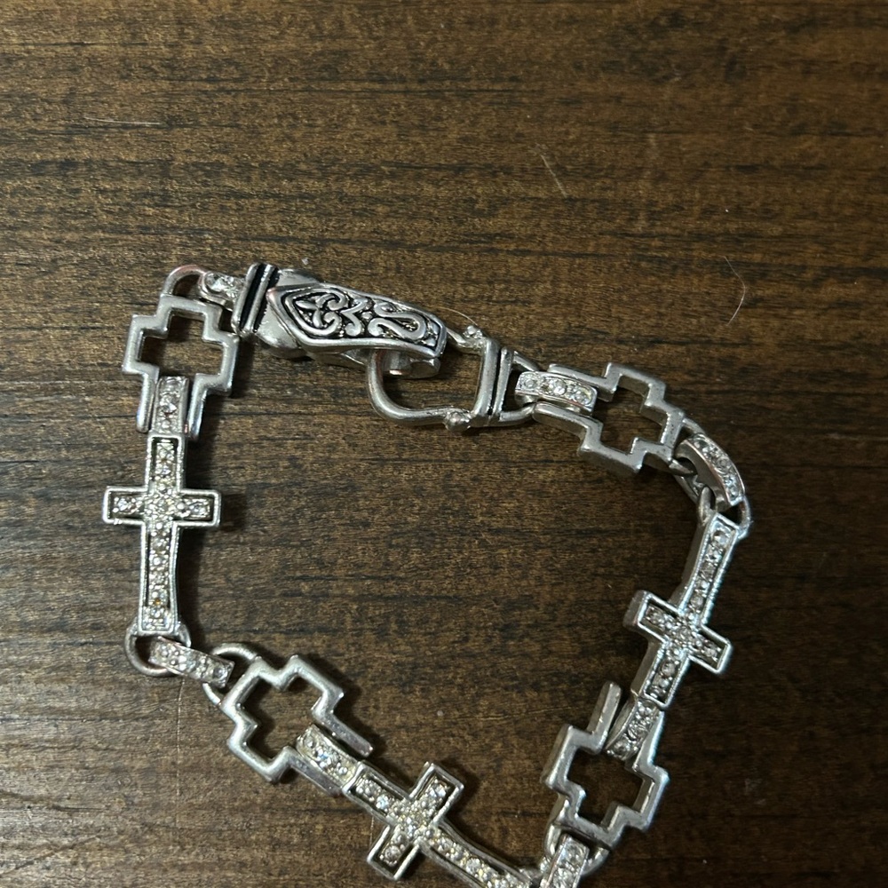 Sterling not Signed Cross Bracelet
